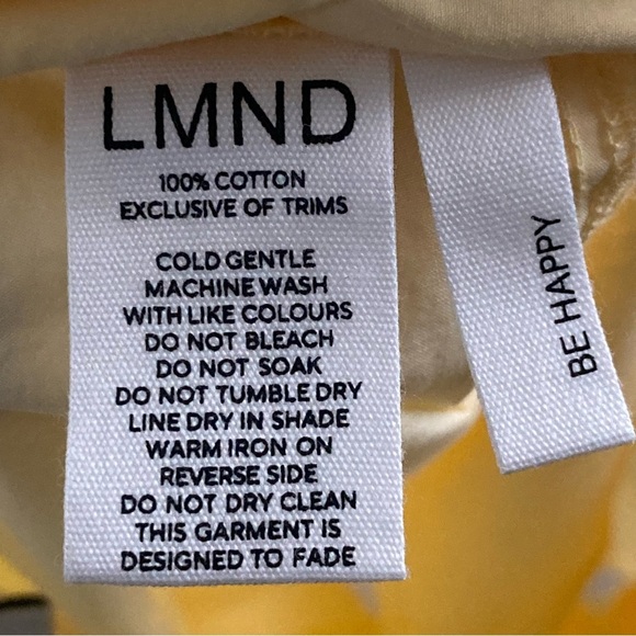 LMND Classic 100% Cotton Chiara Shorts-Butter Yellow-Womens XL-Spring-Summer-NEW - Picture 8 of 8